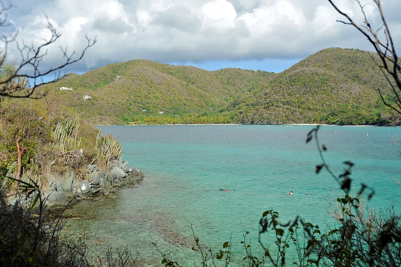 Caneel and Hawksnest Bay, St. John, with clear shallow water